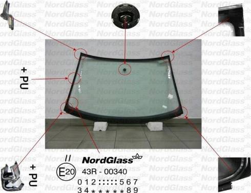 NordGlass 4043387 - Windscreen autospares.lv