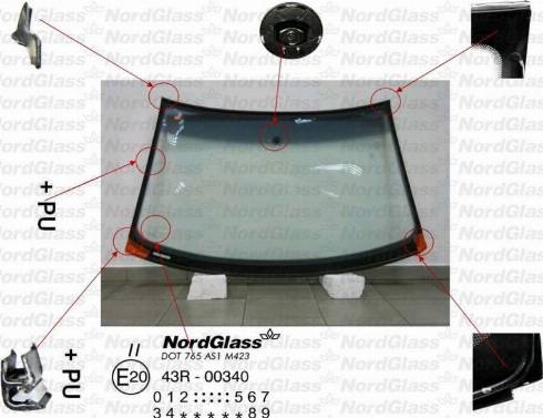 NordGlass 4042509 - Windscreen autospares.lv