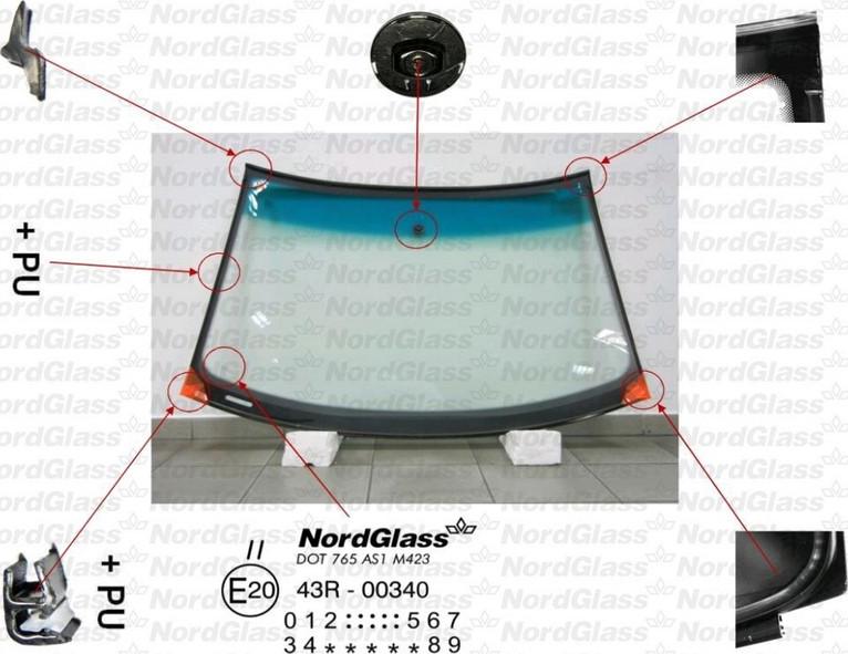 NordGlass 4045115 - Windscreen autospares.lv