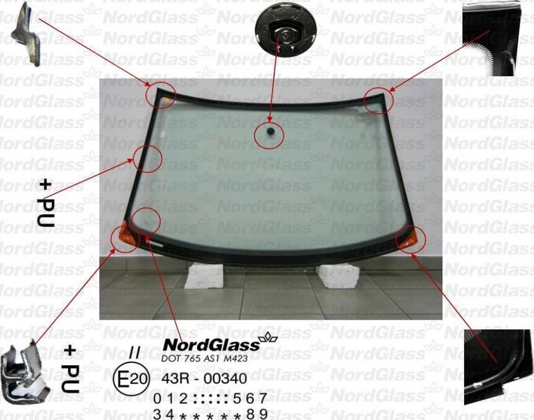 NordGlass 4042511 - Windscreen autospares.lv