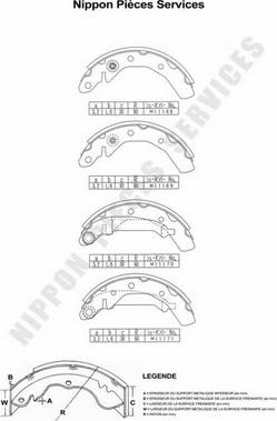 NPS D350O03 - Brake Shoe Set autospares.lv