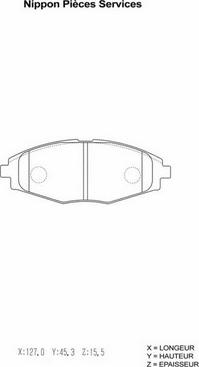 NPS D360O06 - Brake Pad Set, disc brake autospares.lv