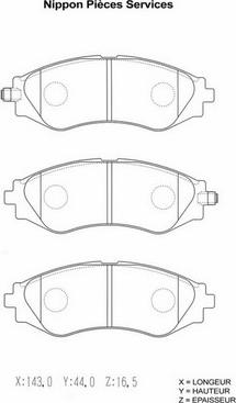 NPS D360O03 - Brake Pad Set, disc brake autospares.lv