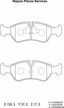 NPS D360O02 - Brake Pad Set, disc brake autospares.lv