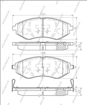 NPS D360O20 - Brake Pad Set, disc brake autospares.lv