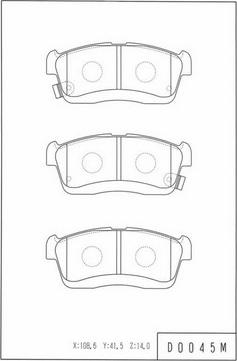 NPS D360U09 - Brake Pad Set, disc brake autospares.lv