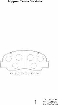 NPS D360U01 - Brake Pad Set, disc brake autospares.lv