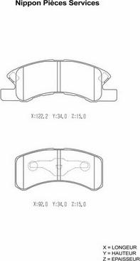 NPS D360U03 - Brake Pad Set, disc brake autospares.lv