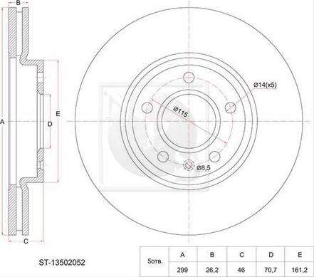 NPS D330O13 - Brake Disc autospares.lv