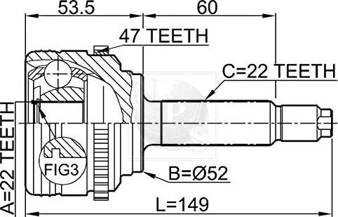 NPS D281O18 - Joint Kit, drive shaft autospares.lv