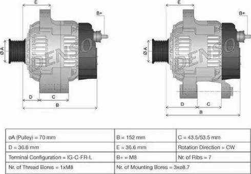 NPS DAN985 - Alternator autospares.lv