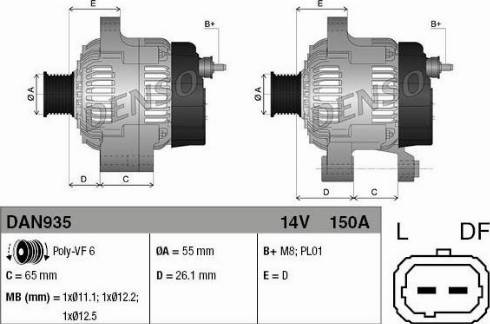 NPS DAN935 - Alternator autospares.lv