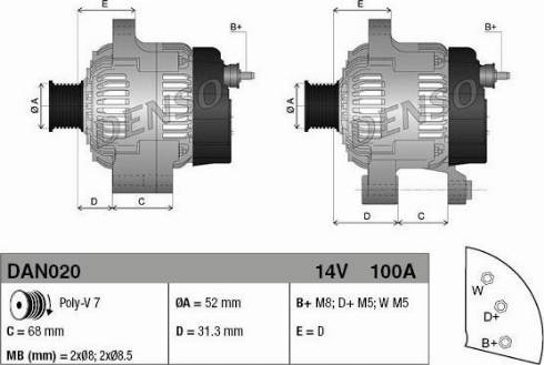 NPS DAN020 - Alternator autospares.lv