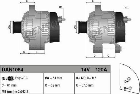 NPS DAN1084 - Alternator autospares.lv