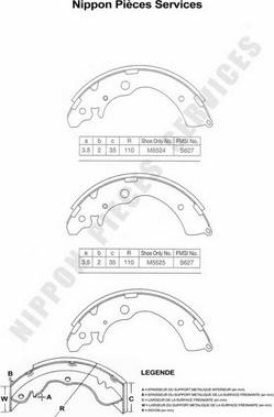 NPS H350A04 - Brake Shoe Set autospares.lv