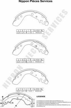 NPS H350A07 - Brake Shoe Set autospares.lv