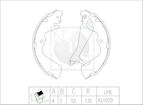 NPS H350I04 - Brake Shoe Set autospares.lv