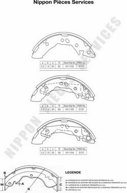 NPS H350I02 - Brake Shoe Set autospares.lv