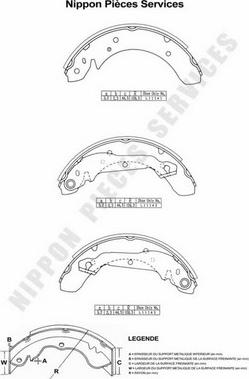 NPS H350I07 - Brake Shoe Set autospares.lv