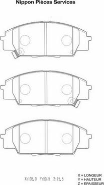 NPS H360A49 - Brake Pad Set, disc brake autospares.lv