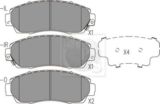 NPS H360A57 - Brake Pad Set, disc brake autospares.lv