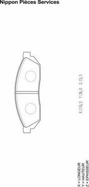 NPS H360A04 - Brake Pad Set, disc brake autospares.lv