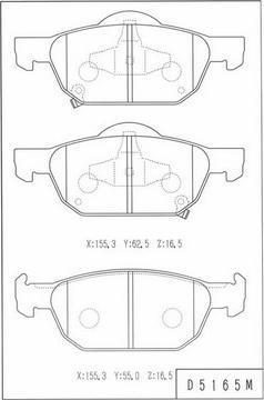 NPS H360A15 - Brake Pad Set, disc brake autospares.lv