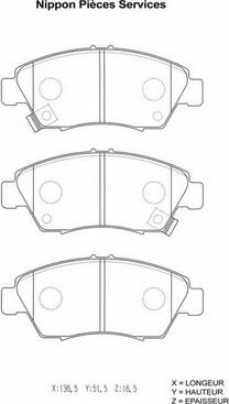 NPS H360A34 - Brake Pad Set, disc brake autospares.lv