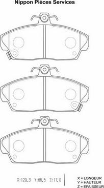 NPS H360A31 - Brake Pad Set, disc brake autospares.lv