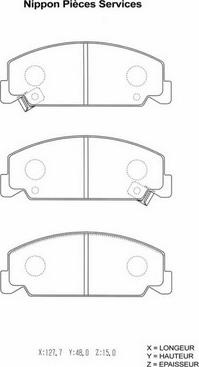 NPS H360A33 - Brake Pad Set, disc brake autospares.lv