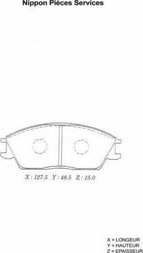 NPS H360A20 - Brake Pad Set, disc brake autospares.lv