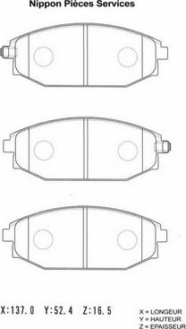 NPS H360I03 - Brake Pad Set, disc brake autospares.lv