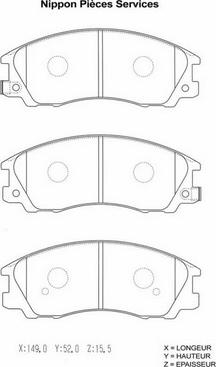 NPS H360I11 - Brake Pad Set, disc brake autospares.lv