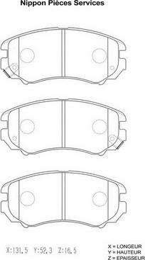 NPS H360I17 - Brake Pad Set, disc brake autospares.lv