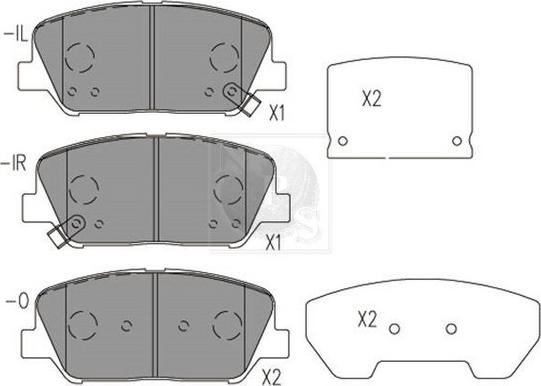 NPS H360I32 - Brake Pad Set, disc brake autospares.lv