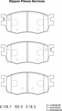 NPS H360I24 - Brake Pad Set, disc brake autospares.lv