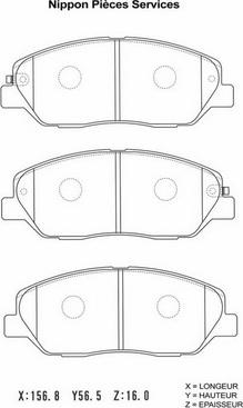 NPS H360I20 - Brake Pad Set, disc brake autospares.lv