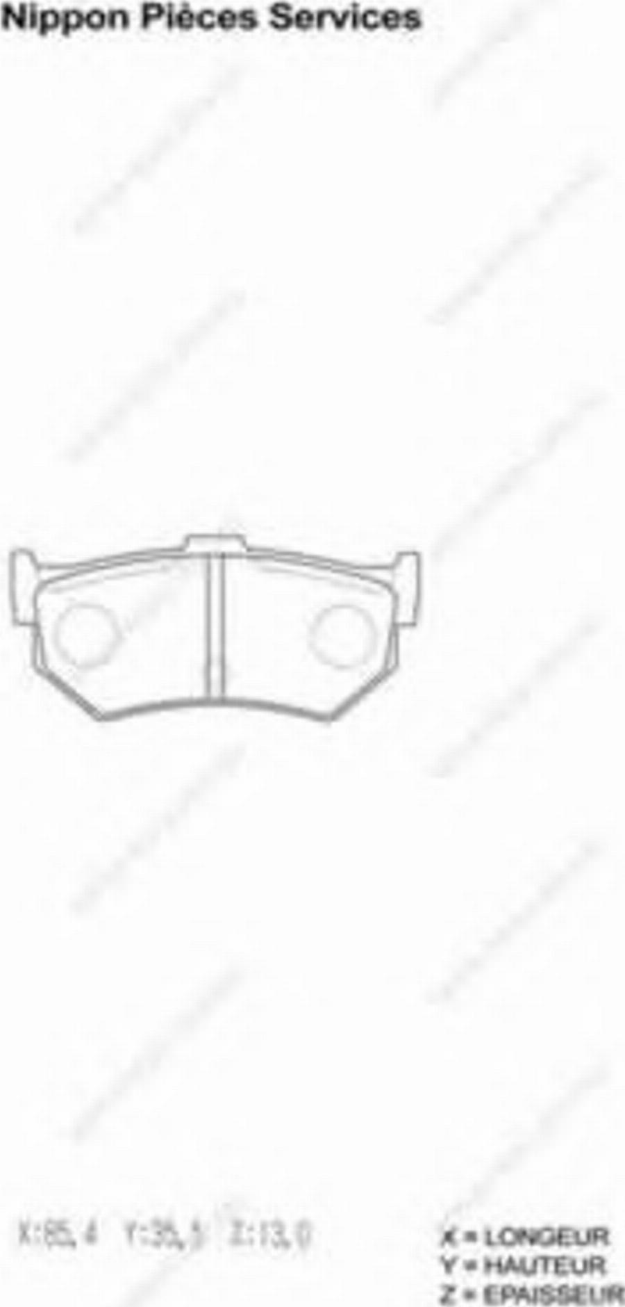 NPS H361A01 - Brake Pad Set, disc brake autospares.lv