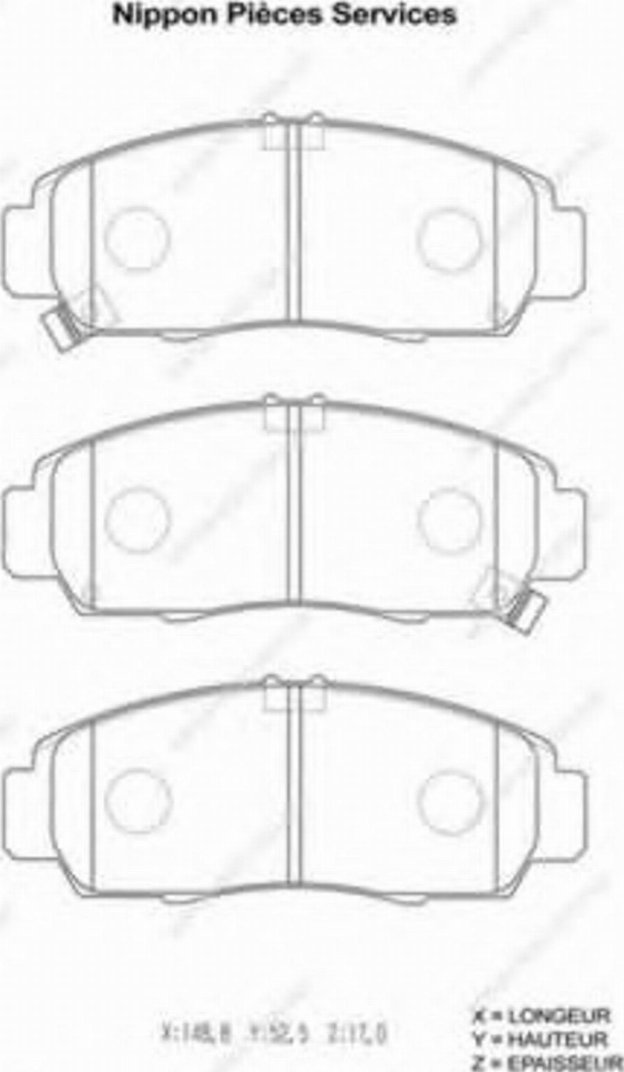 NPS H361A03 - Brake Pad Set, disc brake autospares.lv