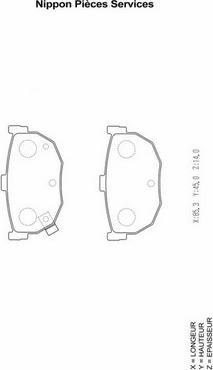 NPS H361I02 - Brake Pad Set, disc brake autospares.lv