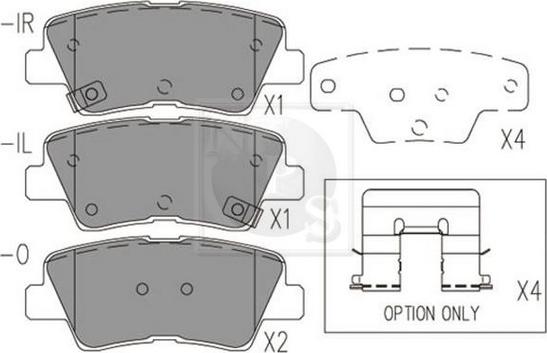 NPS H361I15 - Brake Pad Set, disc brake autospares.lv