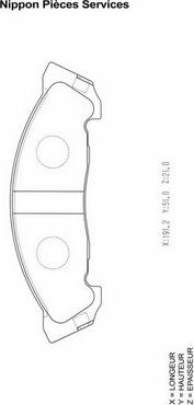 NPS I360U07 - Brake Pad Set, disc brake autospares.lv