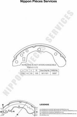 NPS K350A01 - Brake Shoe Set autospares.lv