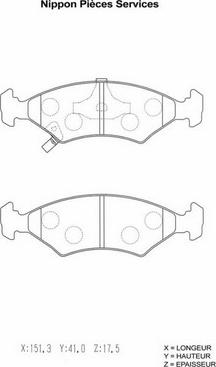 NPS K360A04 - Brake Pad Set, disc brake autospares.lv