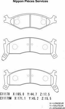 NPS K360A02 - Brake Pad Set, disc brake autospares.lv