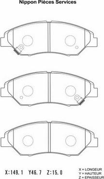 NPS K360A07 - Brake Pad Set, disc brake autospares.lv