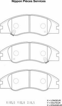 NPS K360A14 - Brake Pad Set, disc brake autospares.lv