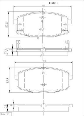 NPS K360A11 - Brake Pad Set, disc brake autospares.lv