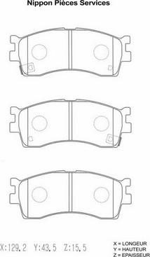 NPS K360A12 - Brake Pad Set, disc brake autospares.lv