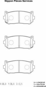 NPS K361A04 - Brake Pad Set, disc brake autospares.lv